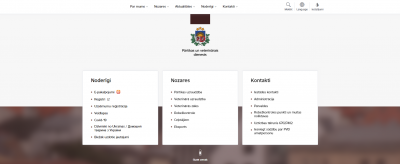 Padotības iestādes mājaslapas sākumlapas prototips