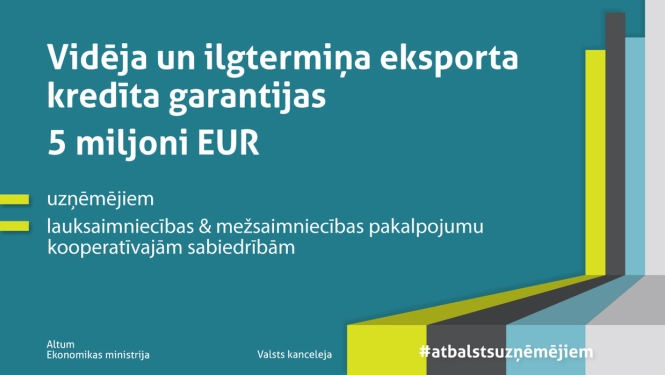 Apstiprināta atbalsta programma vidēja un ilgtermiņa eksporta kredīta garantiju sniegšanai uzņēmējiem