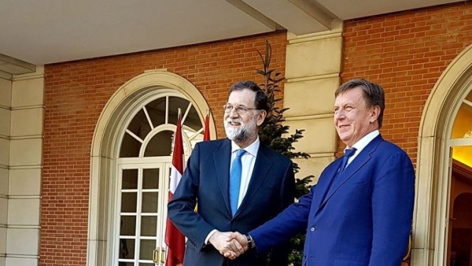 Latvijas un Spānijas premjeri vienisprātis par nepieciešamību aktivizēt abu valstu ekonomisko sadarbību