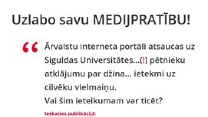 Pētījums: puse Latvijas iedzīvotāju nevar lepoties ar augstu medijpratību