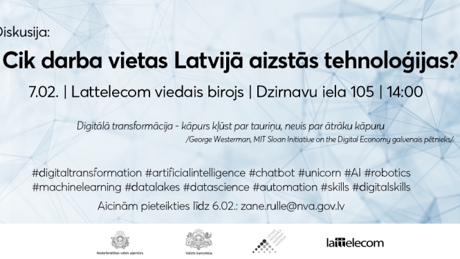 NVA rīkos diskusiju par digitalizācijas un moderno tehnoloģiju ietekmi uz darba tirgu