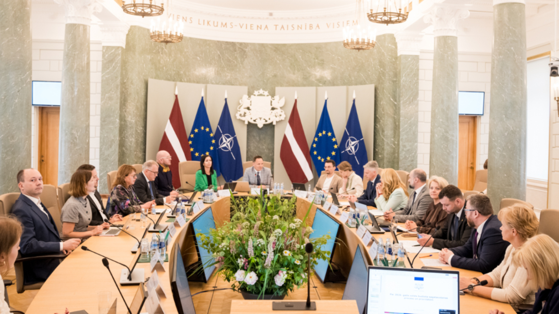 Sanāksme Ministru kabineta Zaļajā zālē