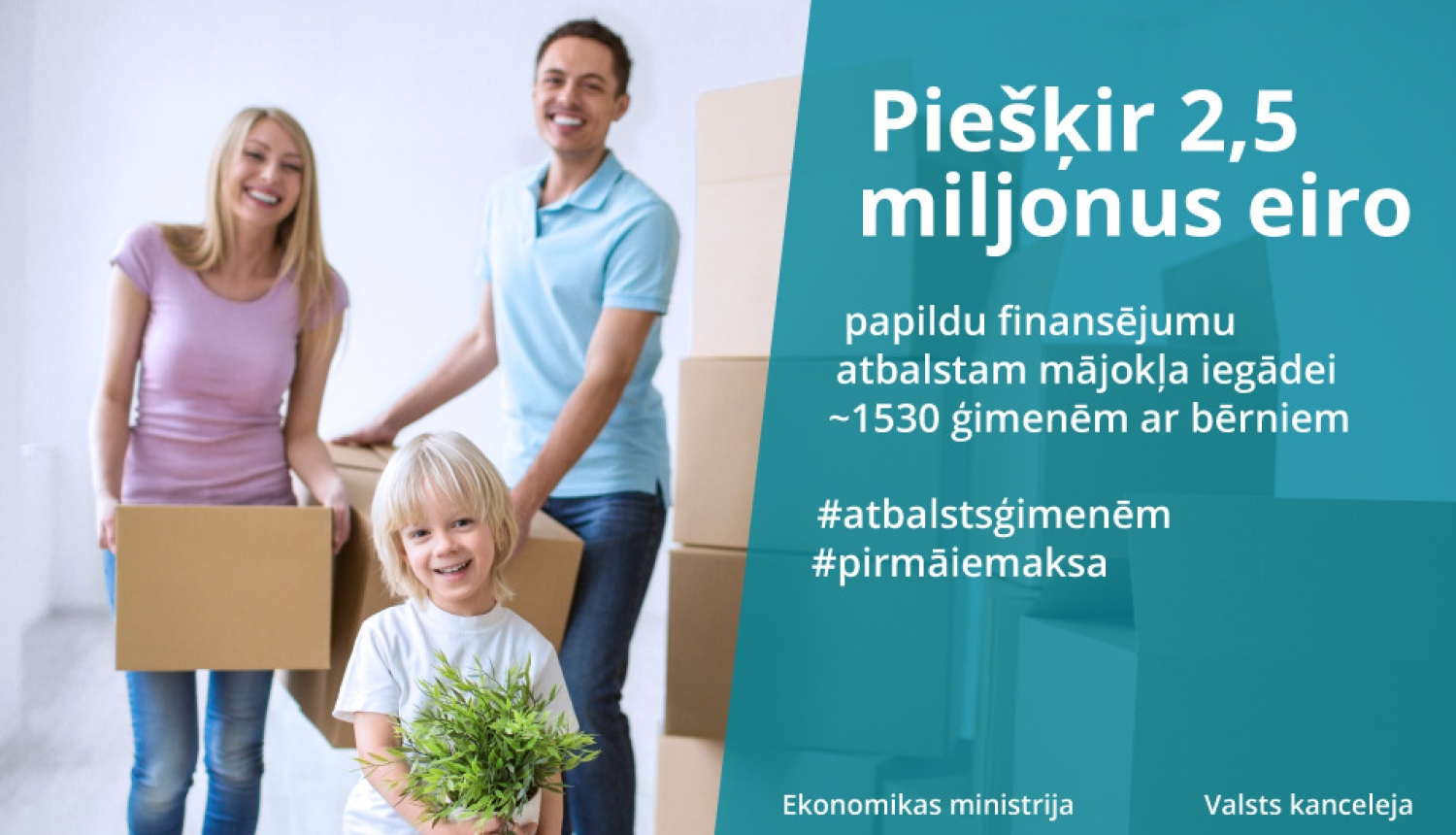 Mājokļa atbalsta programmai piešķirts papildu finansējums 2,5 milj. eiro apmērā