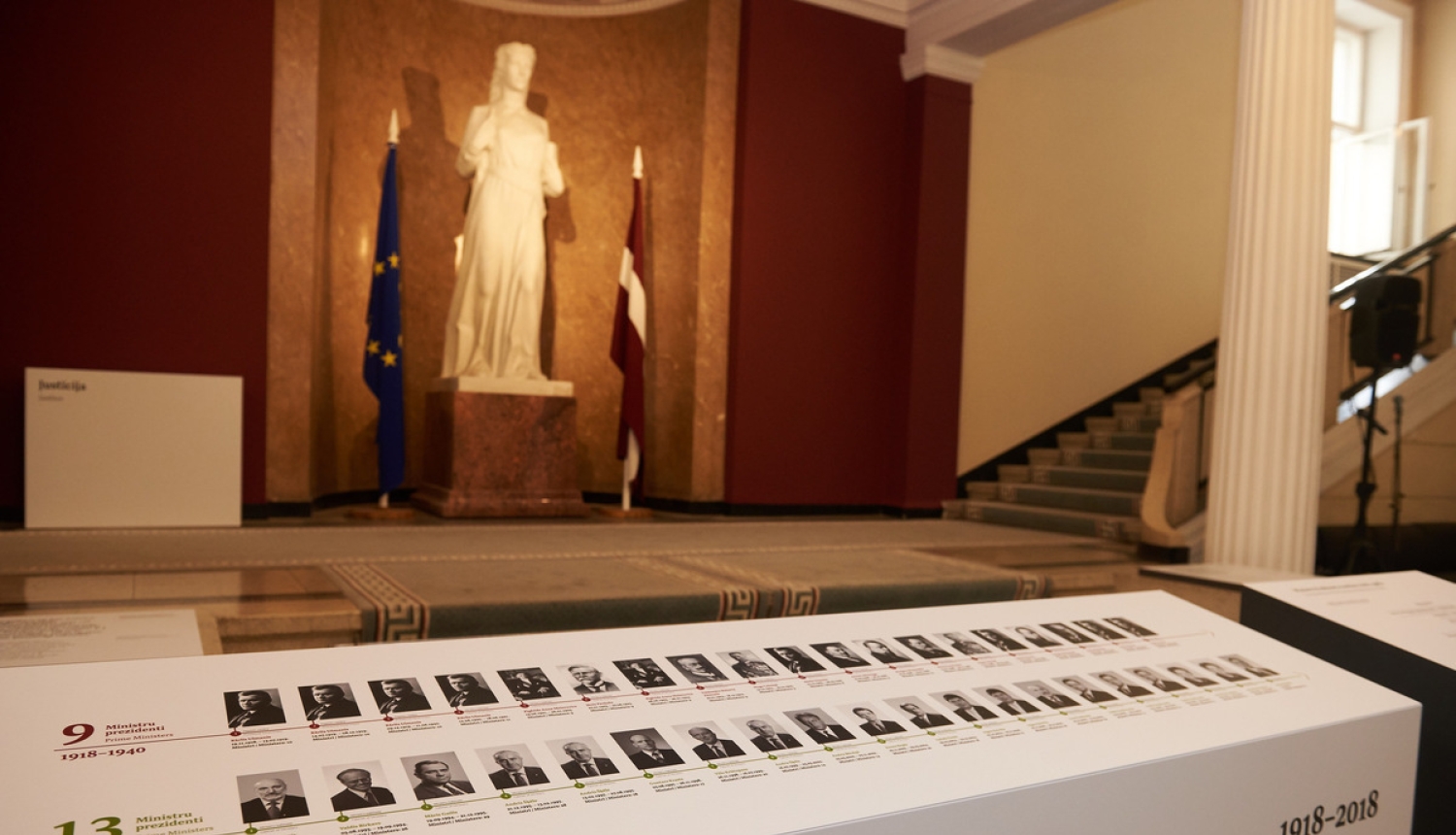 Valdības mājā apskatāma izstāde “Latvijas valdībai 100”