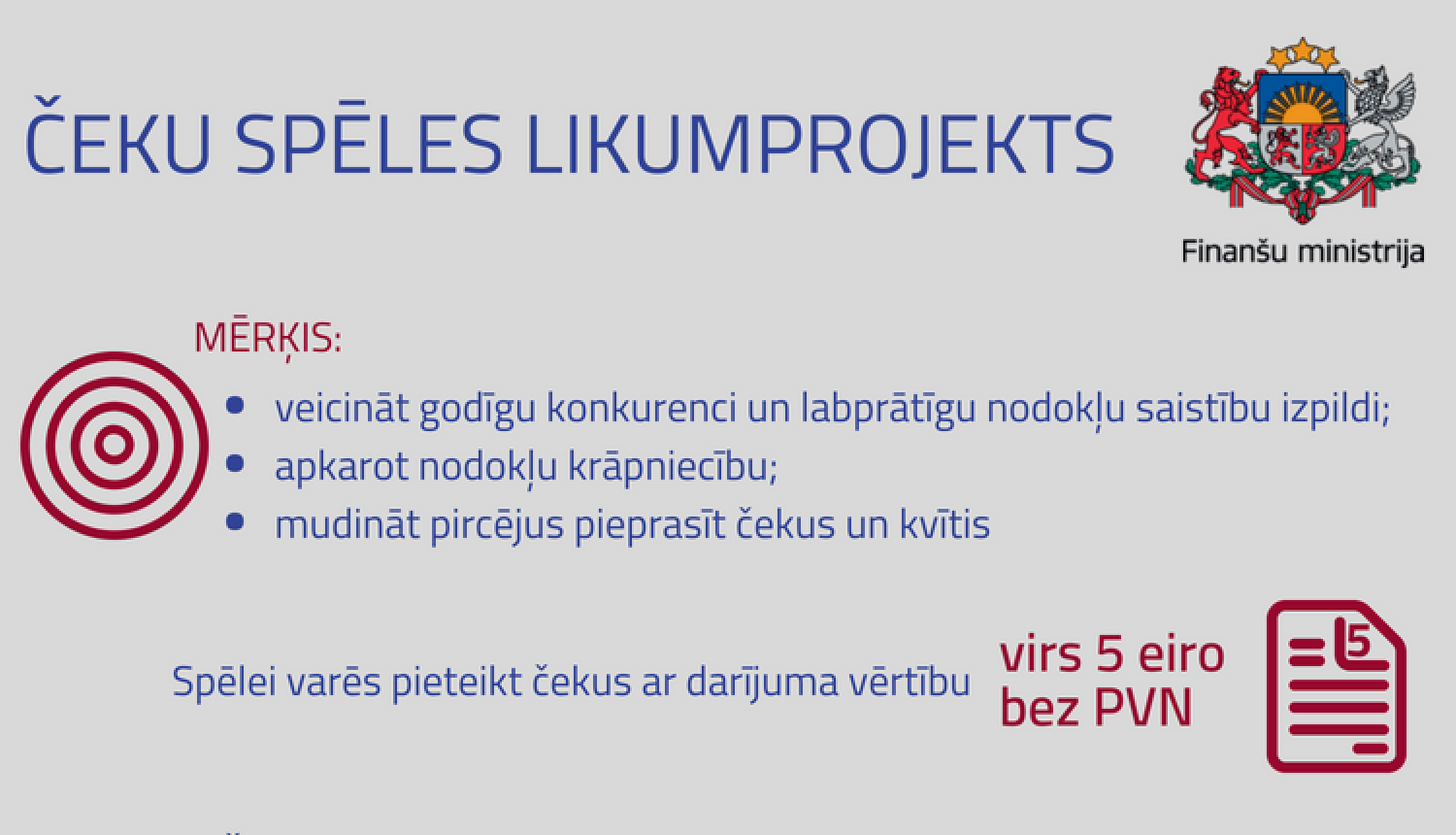 Valdība apstiprina Čeku spēles organizēšanas likumu